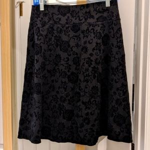 Velvet floral skirt